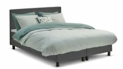 Box Ambra Vlak Met Gestoffeerd Matras -Wolkbed Winkel Box Ambra vlak met gestoffeerd matras donkergrijs 2