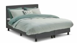 Boxspring Cisano Vlak Met Gestoffeerd Matras -Wolkbed Winkel Boxspring Cisano vlak met gestoffeerd matras donkergrijs 2