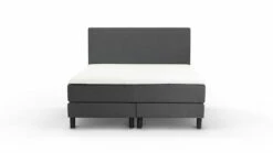 Boxspring Cisano Vlak Met Gestoffeerd Matras -Wolkbed Winkel Boxspring Cisano vlak met gestoffeerd matras donkergrijs 3