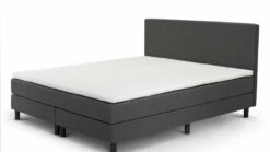 Boxspring Cisano Vlak Met Gestoffeerd Matras -Wolkbed Winkel Boxspring Cisano vlak met gestoffeerd matras donkergrijs 4