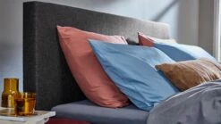 Boxspring Emerald Vlak Met Gestoffeerd Matras -Wolkbed Winkel Boxspring Emerald vlak met gestoffeerd matras anthracite