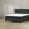 Boxspring Emma Deluxe Classic Vlak Met Gestoffeerd Matras En Poot Zwart -Wolkbed Winkel Boxspring Emma Deluxe Classic vlak met gestoffeerd matras en poot zwart dark grey