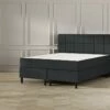 Boxspring Emma Deluxe Elegant Vlak Met Gestoffeerd Matras En Poot Zwart -Wolkbed Winkel Boxspring Emma Deluxe Elegant vlak met gestoffeerd matras en poot zwart dark grey