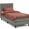 Boxspring Invito Vlak Met Gestoffeerd Matras -Wolkbed Winkel Boxspring Invito vlak met gestoffeerd matras lichtgrijs