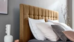 Boxspring Jade Vlak Met Gestoffeerd Matras -Wolkbed Winkel Boxspring Jade vlak met gestoffeerd matras cognac 2