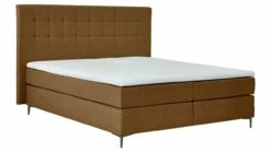 Boxspring Jade Vlak Met Gestoffeerd Matras -Wolkbed Winkel Boxspring Jade vlak met gestoffeerd matras cognac 6