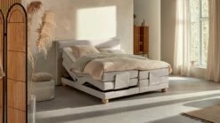 Karlsson Boxspring Solid Lina Verstelbaar Met Gestoffeerd Matras -Wolkbed Winkel Boxspring Solid Lina verstelbaar met gestoffeerd matras naturel 2
