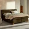 Karlsson Boxspring Solid Lina Vlak Met Gestoffeerd Matras -Wolkbed Winkel Boxspring Solid Lina vlak met gestoffeerd matras cappuccino
