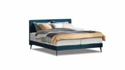 Boxspring Viggo Vlak Met Silver Pocket Deluxe Foam Matras -Wolkbed Winkel Boxspring Viggo vlak met Silver Pocket Deluxe Foam matras oakland blauw 3