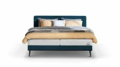 Boxspring Viggo Vlak Met Silver Pocket Deluxe Foam Matras -Wolkbed Winkel Boxspring Viggo vlak met Silver Pocket Deluxe Foam matras oakland blauw 4
