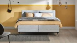 Boxspring Viggo Vlak Met Gestoffeerd Matras -Wolkbed Winkel Boxspring Viggo vlak met gestoffeerd matras oakland grijs 2