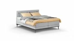 Boxspring Viggo Vlak Met Gestoffeerd Matras -Wolkbed Winkel Boxspring Viggo vlak met gestoffeerd matras oakland grijs 3