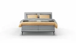 Boxspring Viggo Vlak Met Gestoffeerd Matras -Wolkbed Winkel Boxspring Viggo vlak met gestoffeerd matras oakland grijs 4