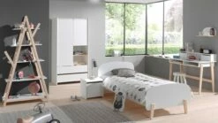 Complete Slaapkamer Kiddy Met Nachtkast, Kast, Bureau En Boekenkast