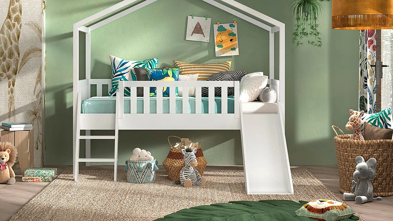 Halfhoogslaper Dallas Als Huis Met Glijbaan 4 Halfhoogslaper Dallas Als Huis Met Glijbaan - Afbeelding 2