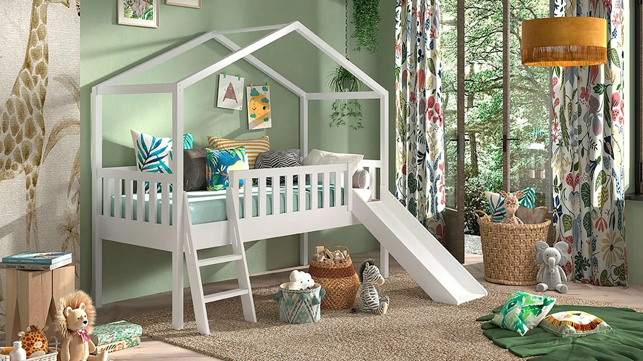 Halfhoogslaper Dallas Als Huis Met Glijbaan 3 Halfhoogslaper Dallas Als Huis Met Glijbaan