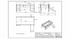 Halfhoogslaper Pino Met Glijbaan -Wolkbed Winkel Halfhoogslaper Pino met glijbaan wit 3
