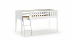 Halfhoogslaper Scott Met Bureau En Boekenkast -Wolkbed Winkel Halfhoogslaper Scott met bureau en boekenkast wit 2