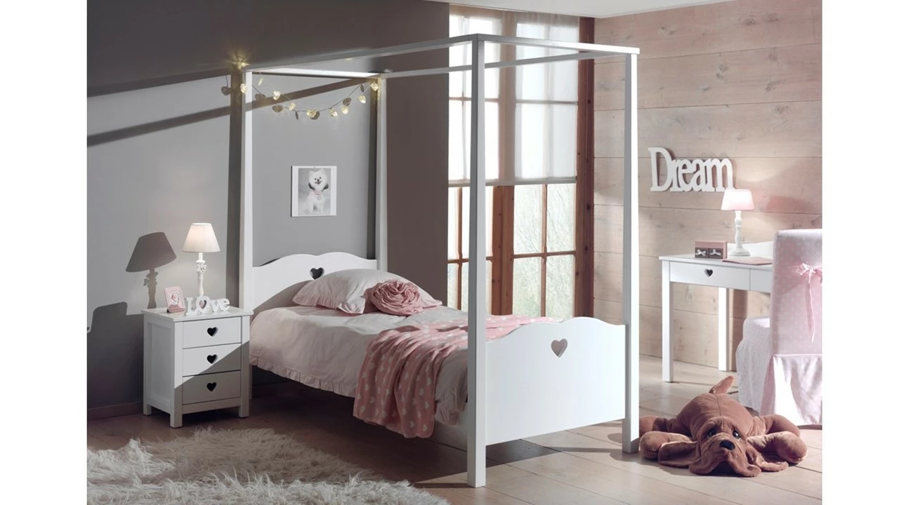 Hemelbed Amori Met Nachtkast 3 Hemelbed Amori Met Nachtkast