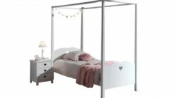 Hemelbed Amori Met Nachtkast 7 Hemelbed Amori Met Nachtkast -Wolkbed Winkel Hemelbed en nachtkast Amori wit