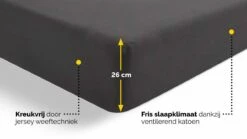 Hoeslaken Beter Bed Select Jersey -Wolkbed Winkel Hoeslaken Jersey antraciet 3