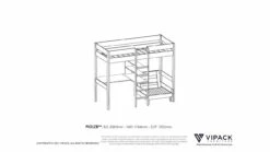 Hoogslaper Pino Met Zetelbed -Wolkbed Winkel Hoogslaper Pino met zetelbed wit 6