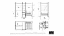 Hoogslaper Pino Met Zetelbed -Wolkbed Winkel Hoogslaper Pino met zetelbed wit 7
