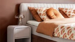 Opbergbox Ruby Vlak Met Gestoffeerde Matras -Wolkbed Winkel Opbergbox Ruby vlak met gestoffeerde matras roze bruin 3